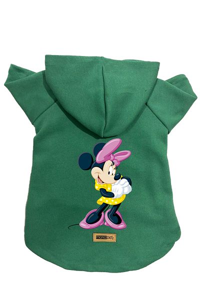 Monopetz Hooded Fleece Sweatshirt Dog and Cat Outfit & Dress - Green Minnie