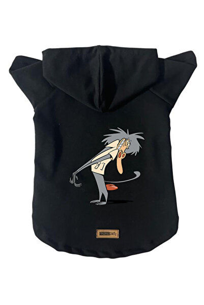 Monopetz سويت شيرت من الصوف بغطاء للرأس للكلاب والقطط - أسود IR005 - مقاس S