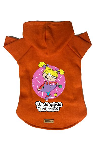 Monopetz Hooded Fleece Sweatshirt Dog and Cat Outfit & Dress - Orange Rugrats Angelica