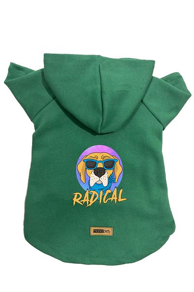 Monopetz Hooded Fleece Sweatshirt Dog and Cat Outfit & Dress - Green Radical