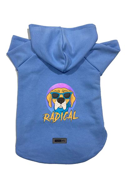 Monopetz Hooded Fleece Sweatshirt Dog and Cat Outfit & Dress - Blue Radical
