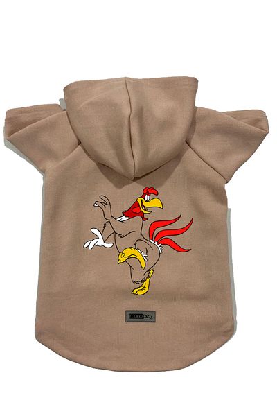 Monopetz Hooded Fleece Sweatshirt Dog and Cat Outfit & Dress - Beige Fog Horn