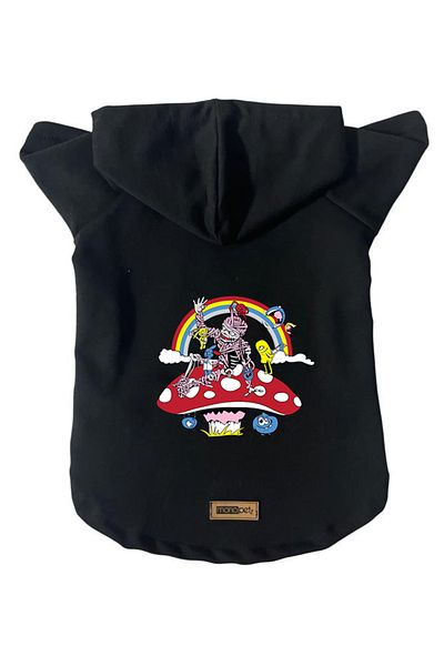 Monopetz Hooded Fleece Sweatshirt Dog and Cat Outfit & Dress - Black City 30