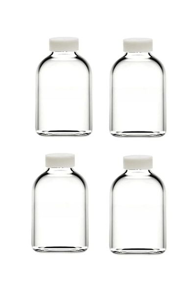 Sampex 4 Pieces Glass Jar Room Fragrance Bottle Small Vase with Lid 4x50ml