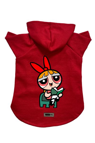 Monopetz Hooded Fleece Sweatshirt Dog and Cat Outfit & Dress - Red Blossom