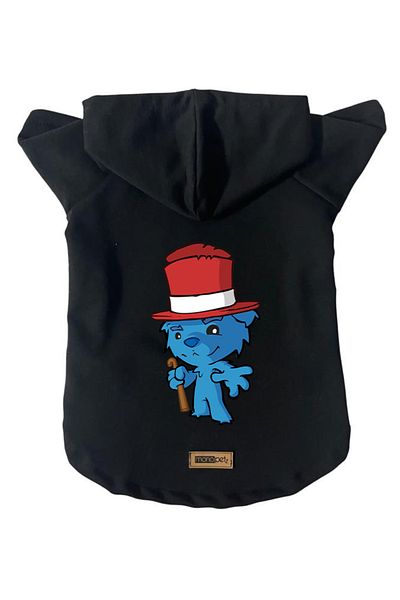 Monopetz Hooded Fleece Sweatshirt Dog and Cat Outfit & Dress - Black Bear