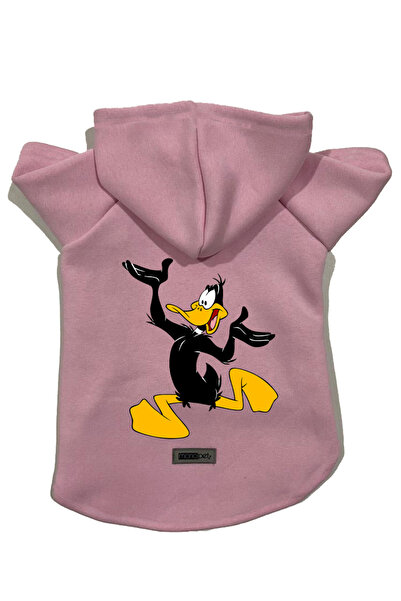 Monopetz سويت شيرت من الصوف بغطاء للرأس ملابس للكلاب والقطط - وردي دافي - مقاس M