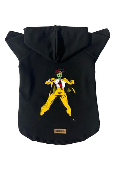Monopetz Hooded Fleece Sweatshirt Dog and Cat Outfit & Dress - Black Mask