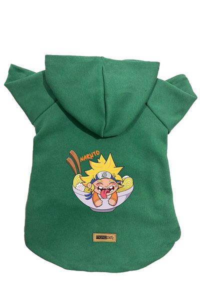 Monopetz Hooded Fleece Sweatshirt Dog and Cat Outfit & Dress - Green Naruto