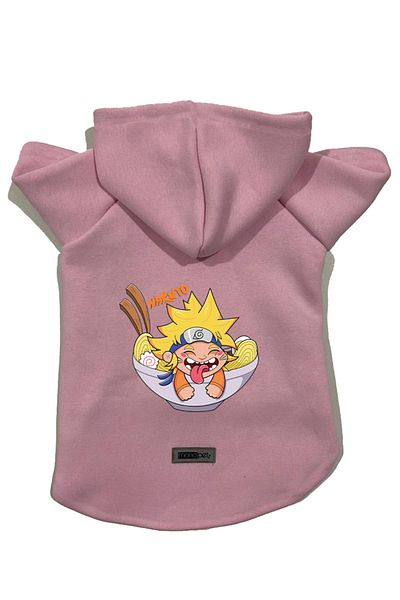 Monopetz Hooded Fleece Sweatshirt Dog and Cat Outfit & Dress - Pink Naruto