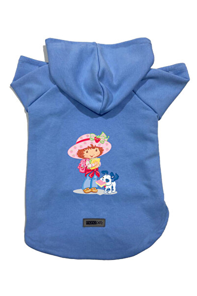 Monopetz سويت شيرت من الصوف بغطاء للرأس ملابس للكلاب والقطط - فتاة الفراولة ا...