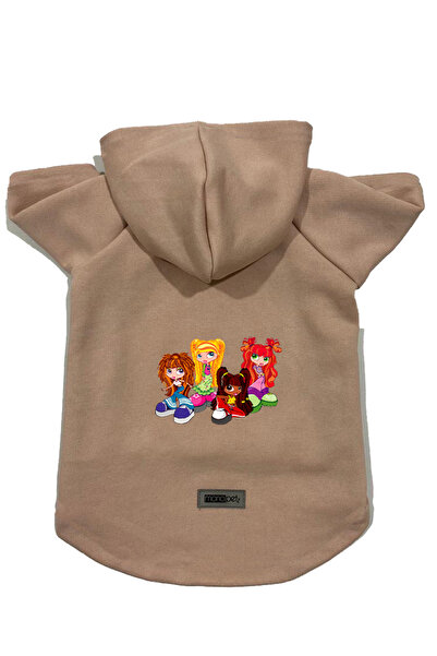 Monopetz سويت شيرت من الصوف بغطاء للرأس للكلاب والقطط - بيج كوميو003