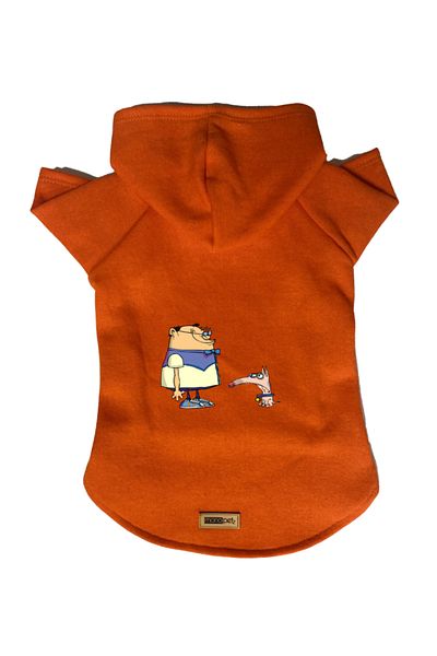 Monopetz Hooded Fleece Sweatshirt Dog and Cat Outfit & Gown - Orange Cando