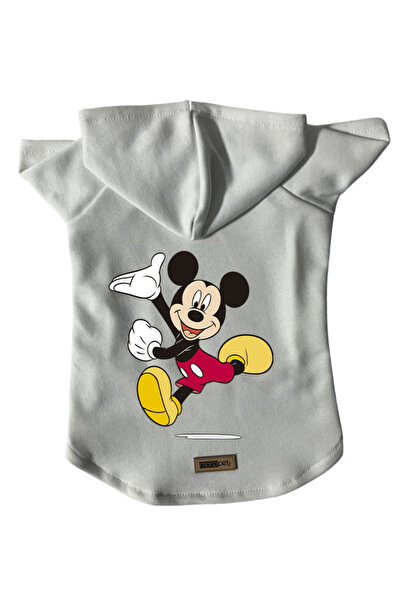 Monopetz Hooded Fleece Sweatshirt Dog and Cat Outfit & Dress - White New Mickey