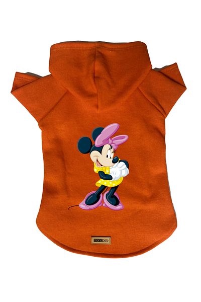 Monopetz Hooded Fleece Sweatshirt Dog and Cat Outfit & Dress - Orange Minnie