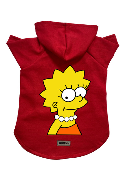 Monopetz سويت شيرت من الصوف بغطاء للرأس ملابس للكلاب والقطط - أحمر ليزا سيمبس...