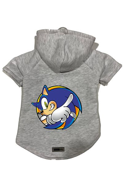 Monopetz Hooded Fleece Sweatshirt Dog and Cat Outfit & Dress - Gray Sonic