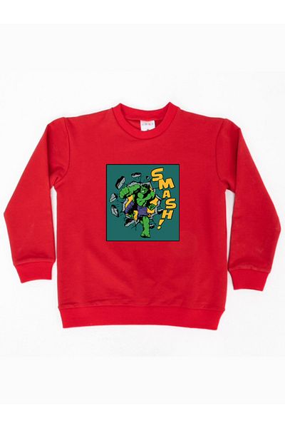 Hulk printed cotton fabric children's sweatshirt