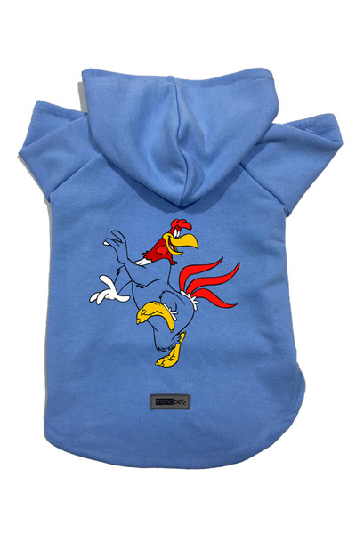 Monopetz سويت شيرت من الصوف بغطاء للرأس ملابس للكلاب والقطط - قرن ضباب أزرق -...