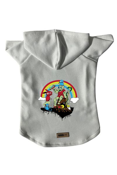 Monopetz Hooded Fleece Sweatshirt Dog and Cat Outfit & Dress - White City 28