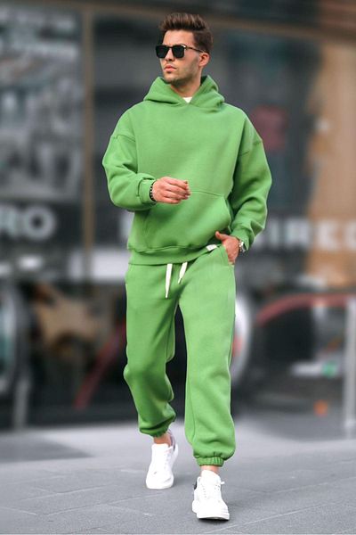 Madmext Moss Green Hooded Basic Σετ φόρμας 5925