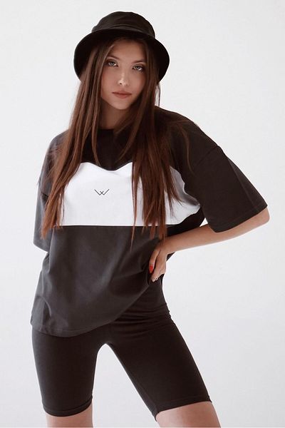Madmext Mad Girls Schwarz besticktes T-Shirt Mg1421