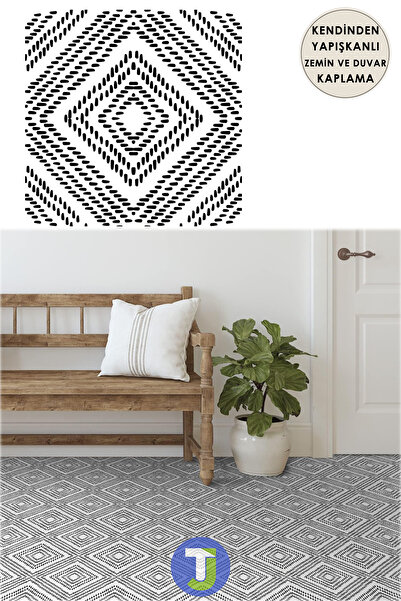 Technojet 1Adet Kendinden Yapışkanlı Modern Tasarımlı Mutfak Banyo Zemin Duvar Kaplama PVC 30cm×30cm