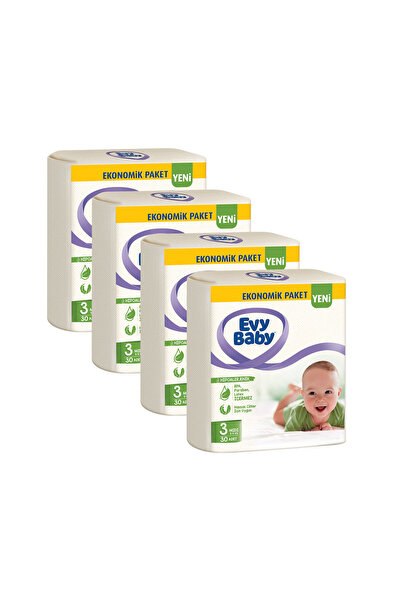 Evy Baby Bebek Bezi 3 Beden Midi 4'lü Fırsat Paketi 120 Adet (YENİ)