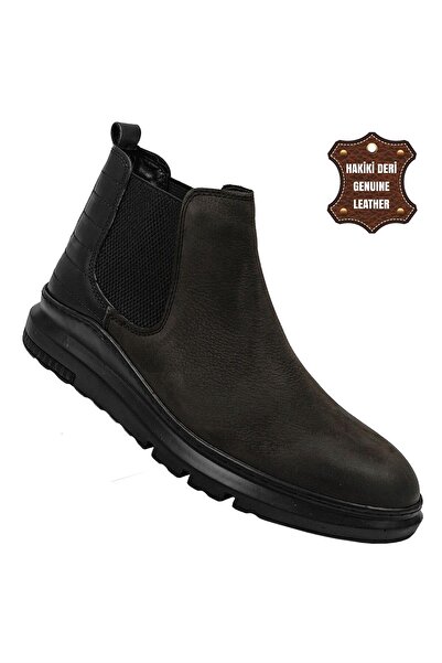 Bulldozer Buldozer 240002 Erkek Hakiki Deri Chelsea Bot Antrasit