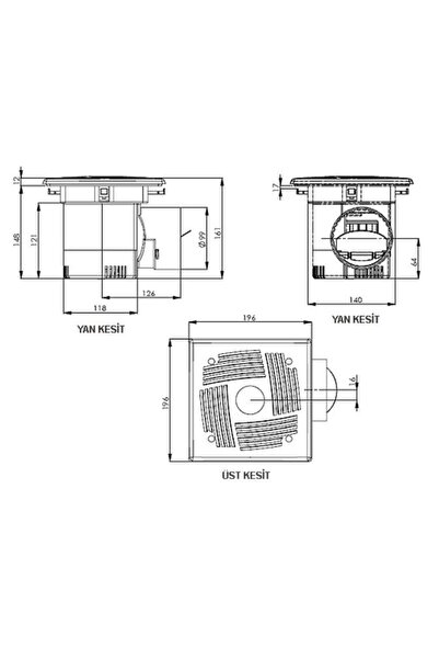 Aircol Spring Light Spot Lambalı Tavan Tipi Fan / Aspiratör 100 M³/h