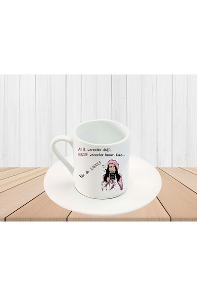 GünayStore WE NEED THOSE WHO GIVE PEACE, NOT THOSE WHO GIVE WISE... TURKISH COFFEE CUP WITH WRITTEN WOMEN PRINTED
