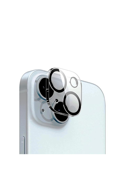 Microcase iPhone 15-15 Plus 3D Kamera Camı Lens Koruyucu Glass Şeffaf Night D...