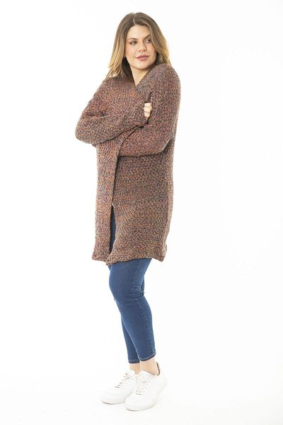 Şans Cardigan de tricotaj groase, colorat, mărime mare, pentru femei 65N37175