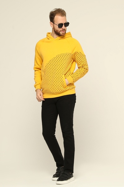 Owut Collection Erkek Kapşonlu Baskılı Kanguru Cepli Sweatshirt