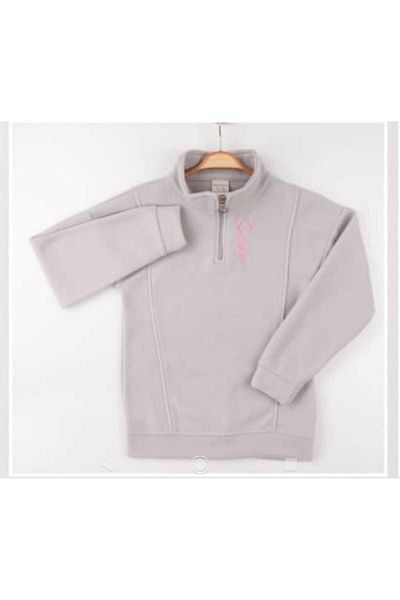 zyc Girl's Stand Collar Half Zipper Winter Fleece