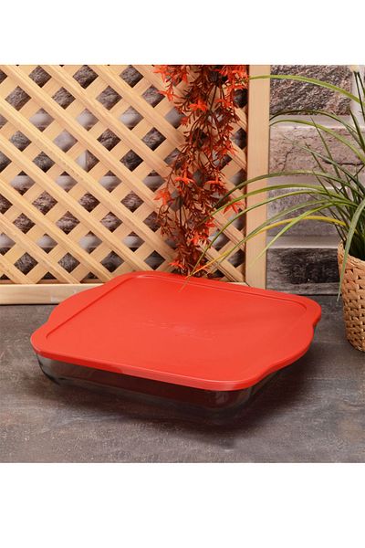 Paşabahçe 59024 Borcam Red Square Tray - 3200cc, 28x28cm