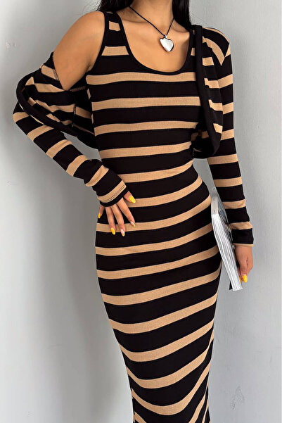 Neşeli Butik γυναικείο αποσπώμενο μπολερό φόρεμα KKLF35