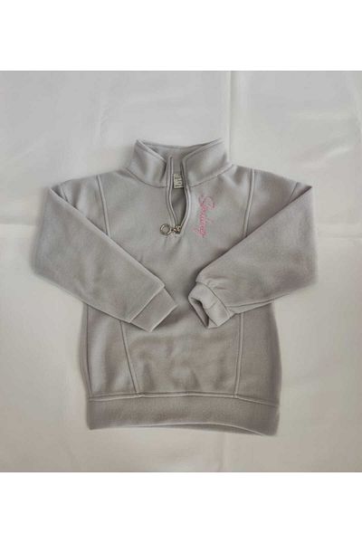 zyc Girl's Stand Collar Half Zipper Winter Fleece