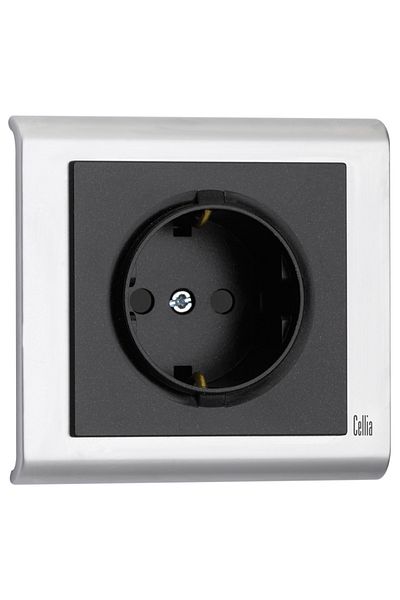MAKEL Cellia Smoked Grounded Socket Cover 2250733 - (Without Frame)