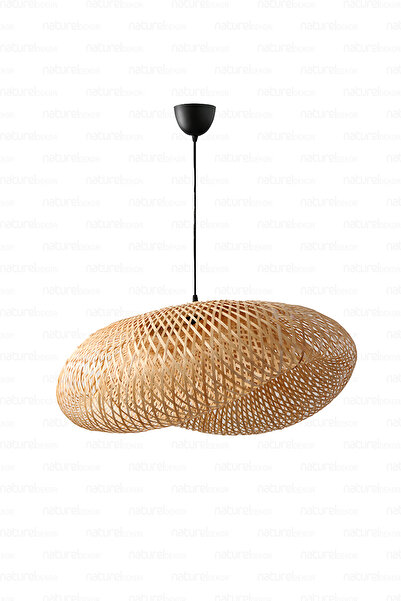 Naturel Home Bambu Elips Sarkıt Avize Lamba 80cm - Iskandinav, Modern, Bohem, Rattan Aydınlatma