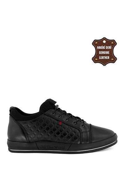 Voyager 6424 Pantofi casual pentru bărbați din piele naturală, negri
