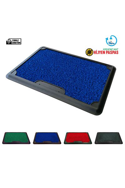 OLUNCA Pool Curly Door Front Hygiene Mat 45X70 cm - Blue