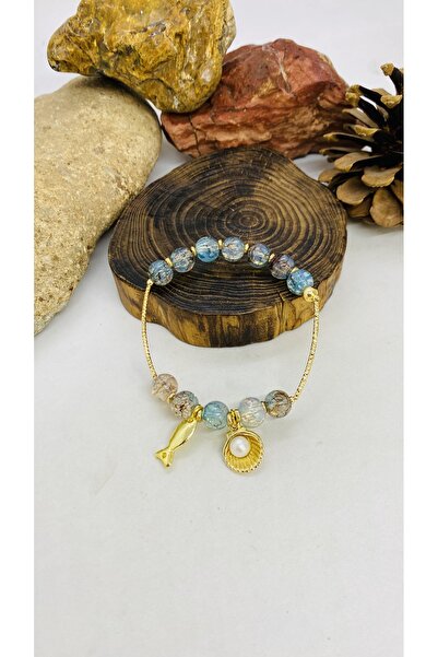 Porsuk Alternatif Handmade Brass Apparatus Glass Bead Women's Bracelet