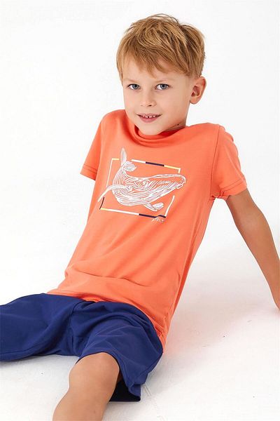 ROLY POLY RolyPoly Boy's Whale Patterned Bermuda Suit Orange RP3037-2