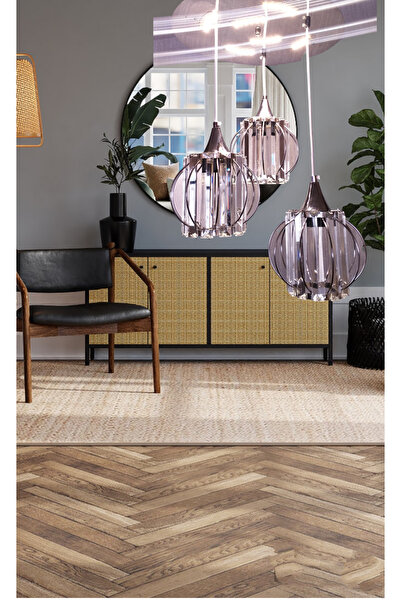 öalpa Power LED'li 3 Duylu Krom Renkli Sarı ve Beyaz Işıklı Salon Avize