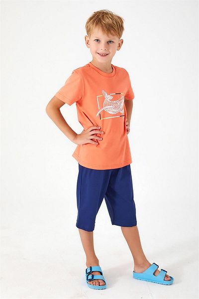 ROLY POLY RolyPoly Boy's Whale Patterned Bermuda Suit Orange RP3037-2