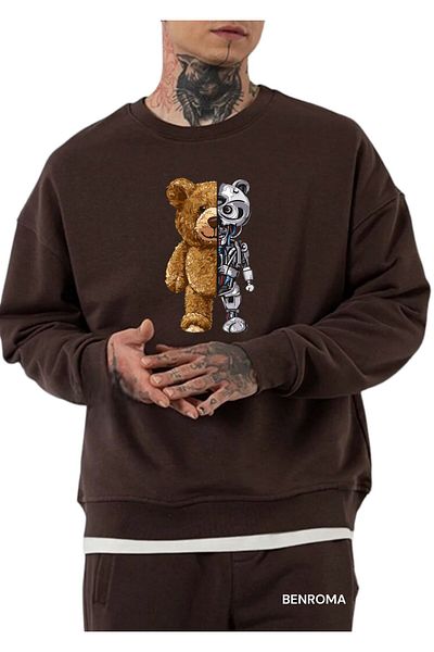 BENROMA Unisex Robokit Printed Crew Neck Sweat