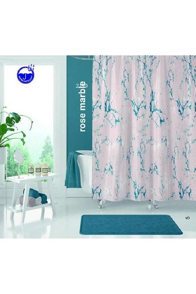 Tropik Κουρτίνα μπάνιου διπλής πτέρυγας 2x110x200cm Νέα Συλλογή