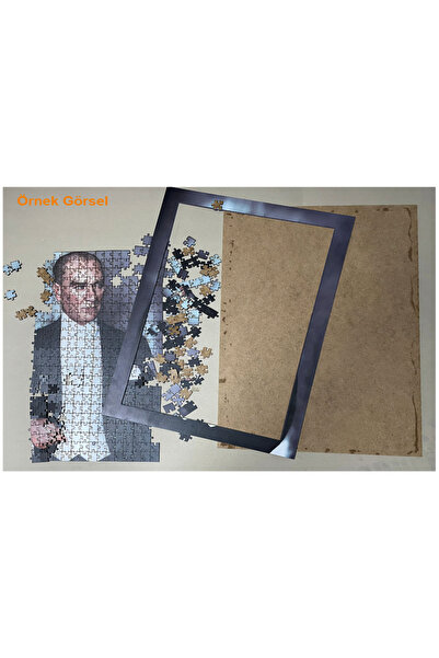 Teona Ahşap Bisiklet Süren Kedi Cartoon Dekoratif Çift Katlı Çerçeveli Asılabilir Ahşap Puzzle 250 PARÇA 30X30