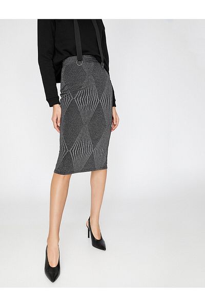 Koton Patterned Midi Skirt